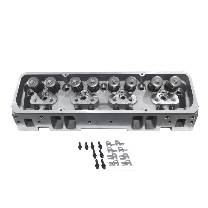 2Pcs Aluminum Cylinder Heads Fit For SBC Chevy 350 190cc 64cc 2.02/1.60 Angle Foto 3 de 4