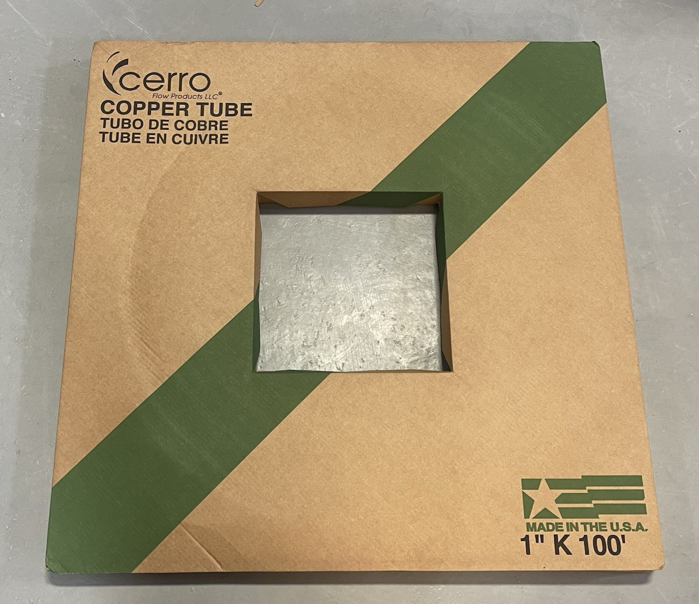 Cerro Streamline Copper Plumbing Water Tube Type K 1” 100’ Soft Coil Ships FREE