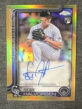 2025 Topps Chrome Seth Halvorsen RC Auto Gold Refractor #27/50 #RA-SH Rockies