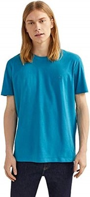 Springfield Herren Básica Logo Kurzarmshirt Freizeit T-Shirt, Türkis Blau, XL