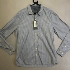 FatFace Classic Fit Shirt Large Grey White Stripe BNWT 100% Cotton Long Sleeve L