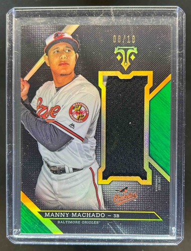 2016 Topps Triple Threads Manny Machado Unity Jumbo Relics Emerald #8/18 Orioles