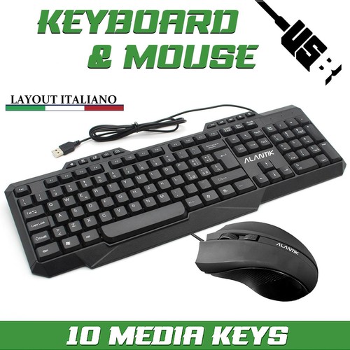 USB Wired Mouse And Keyboard Italian Layout Multimedia Alantik - 第 1/5 張圖片