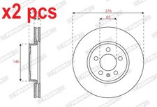 X2 PCS L&R SIDES BRAKE DISC DDF2664C