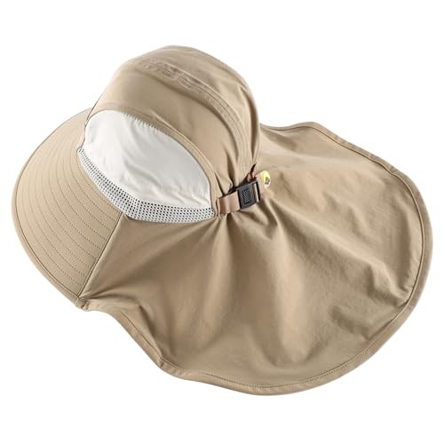 UPF50+ Wide Brim Sun Hat for Toddler & Kids Outdoor Medium Light Brown - Picture 3 of 7