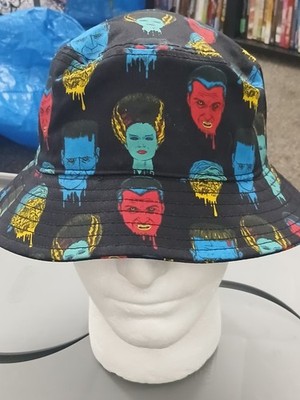 Universal Monster Bucket Hat Frankenstein, Bride, Dracula Retro Print Horror