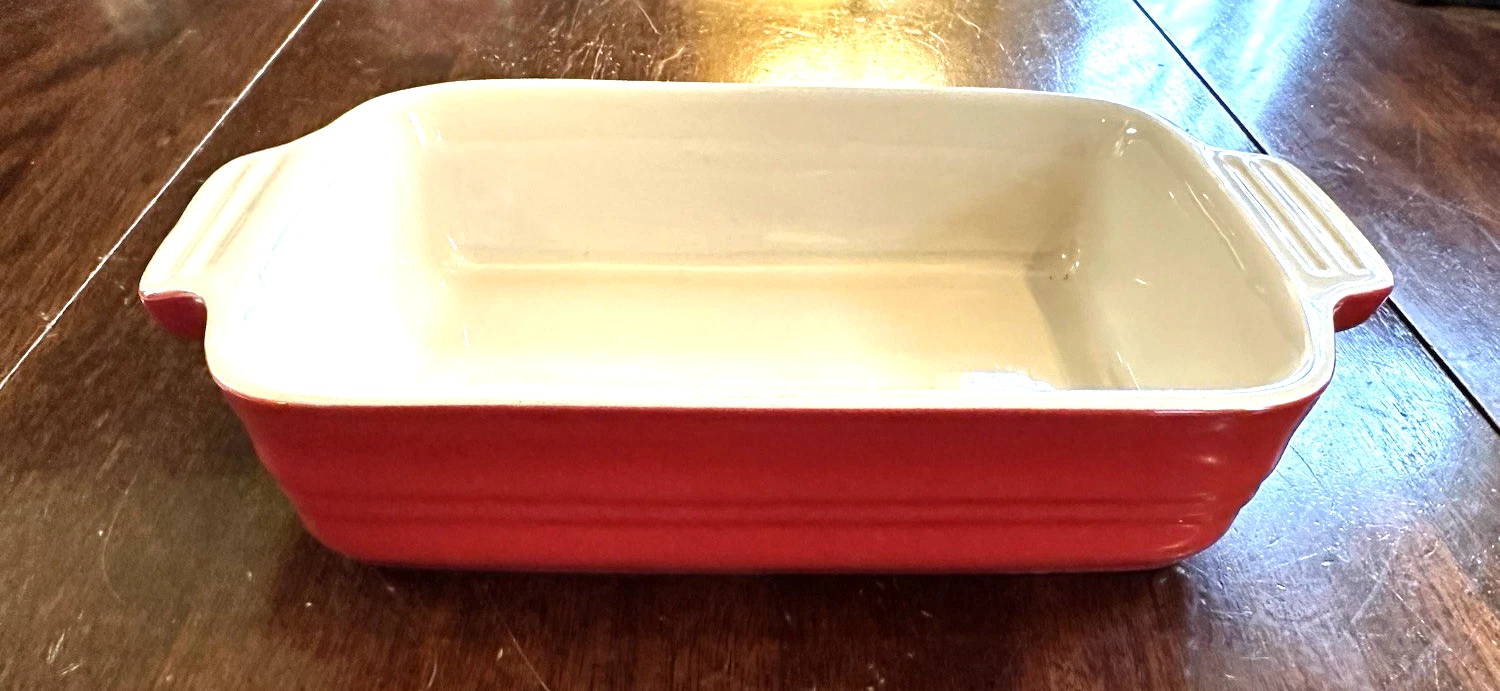 Le Creuset RED Small Baking Casserole Dish Pan 5" X 9" Mint Unused 19-31
