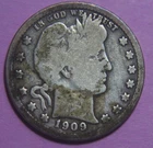1909-O Barber Head Silver Quarter - 25C - No Reserve!