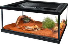12"x8"x6" Reptile Glass Terrarium with Ventilation for Small Pets and Insects