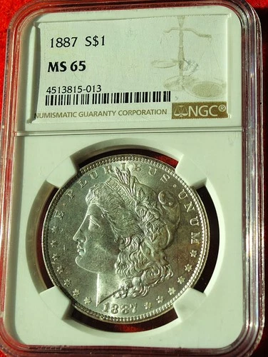 1887 Morgan Silver Dollar- NGC MS65 EYE APPEAL RIM TONNING