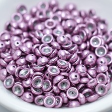 4x2mm Teacup 10 grams Beads - Sueded Gold Blackened Pearl - Czech Glass Beads