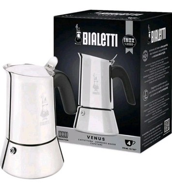 Bialetti Venus Espressomaschine mit 4 Tassen Herdplatte, Mokkakanne. 