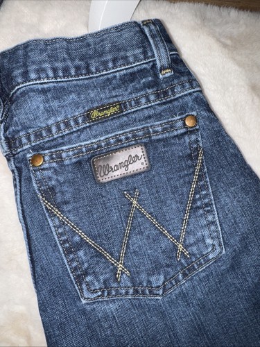 Wrangler Retro Jeans Relaxed Straight Youth 16 Slim Dark Wash Adjustable Waist - Picture 2 of 8