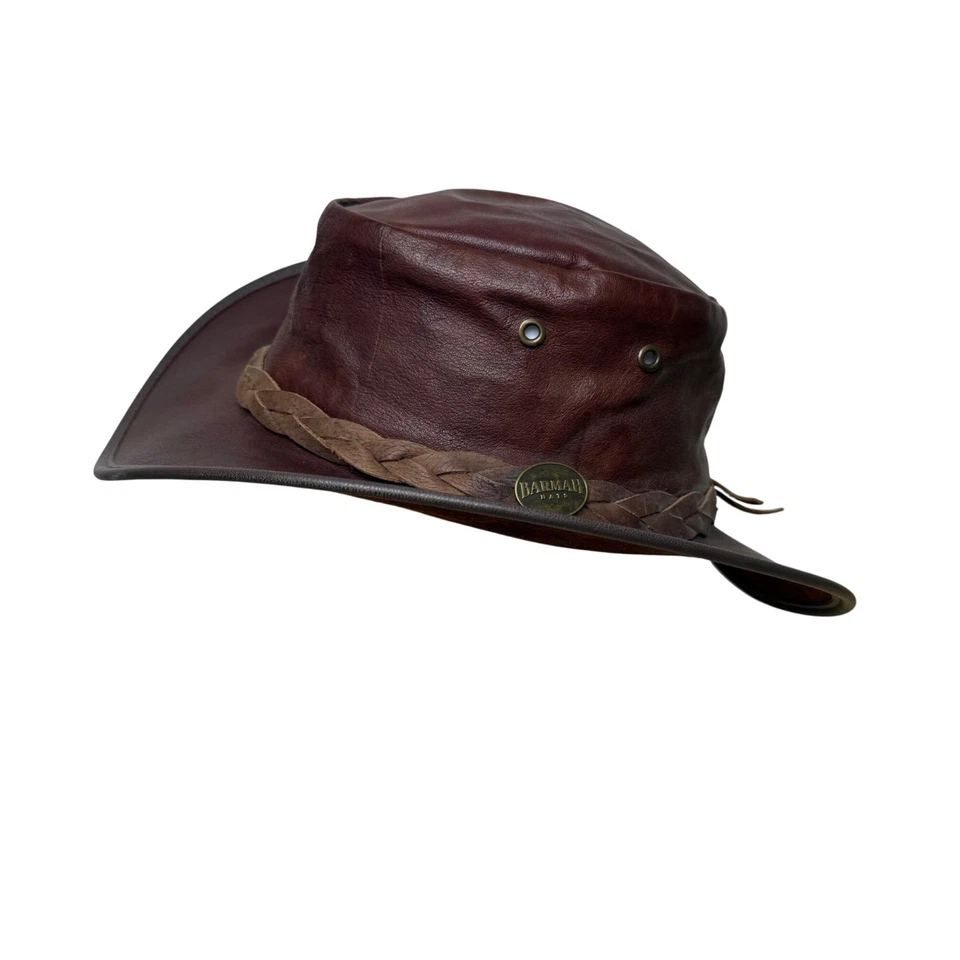 De colección 1019 Barmah Hombres Marrón Canguro Cuero Impermeable Puesta de Sol Sombrero Talla M Foto 2 de 4