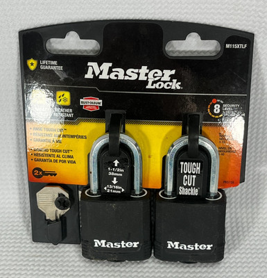 Master Lock Magnum M115XTLF Weather Resistant Padlocks Set of 2   Tough Cut