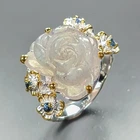 18x13 Carving gem Natural Labradorite Ring 925 Sterling Silver Size 8 /R471646