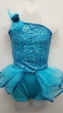Dance Costume Large Child Blue Curtain Call E1070 Tap Jazz Musical Sequin
