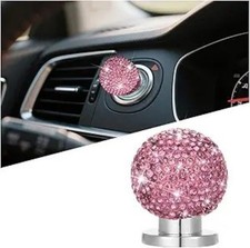 Crystal Rhinestone Car Push Start Button Cover, One ouch Engine I Color: Pink