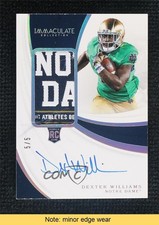 2019 Immaculate Collegiate Team Slogan 5/5 Dexter Williams Patch Auto READ 07o4