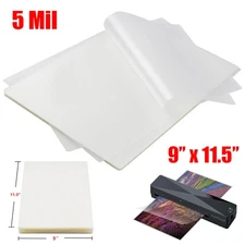 9" x 11.5" Clear Thermal Laminating Pouches Letter Size Laminator Sheets 5 Mil