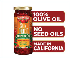 Bella Sun Luci Julienne Cut Sun Dried Tomatoes With Italian Herbs 8.5 oz Jar
