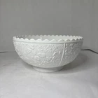 Beautiful Antique Challinor & Taylor "Tree of Life" Round milk glass Bowl