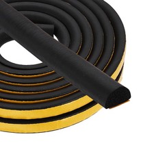 16.4FT Solid Rubber Weather Stripping, Self Adhesive EPDM Strip