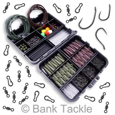 Carp Fishing Terminal Tackle Box Lead Clips Hooks Stops Rubbers Swivels Corn