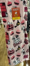 NEW Pink SNOOPY Halloween Blanket BOO Jack O Lantern Peanuts Throw Soft