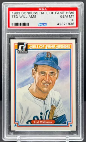 1983 Donruss Hall of Fame Heroes Ted Williams PSA 10 GEM MINT Red Sox #9   cc23