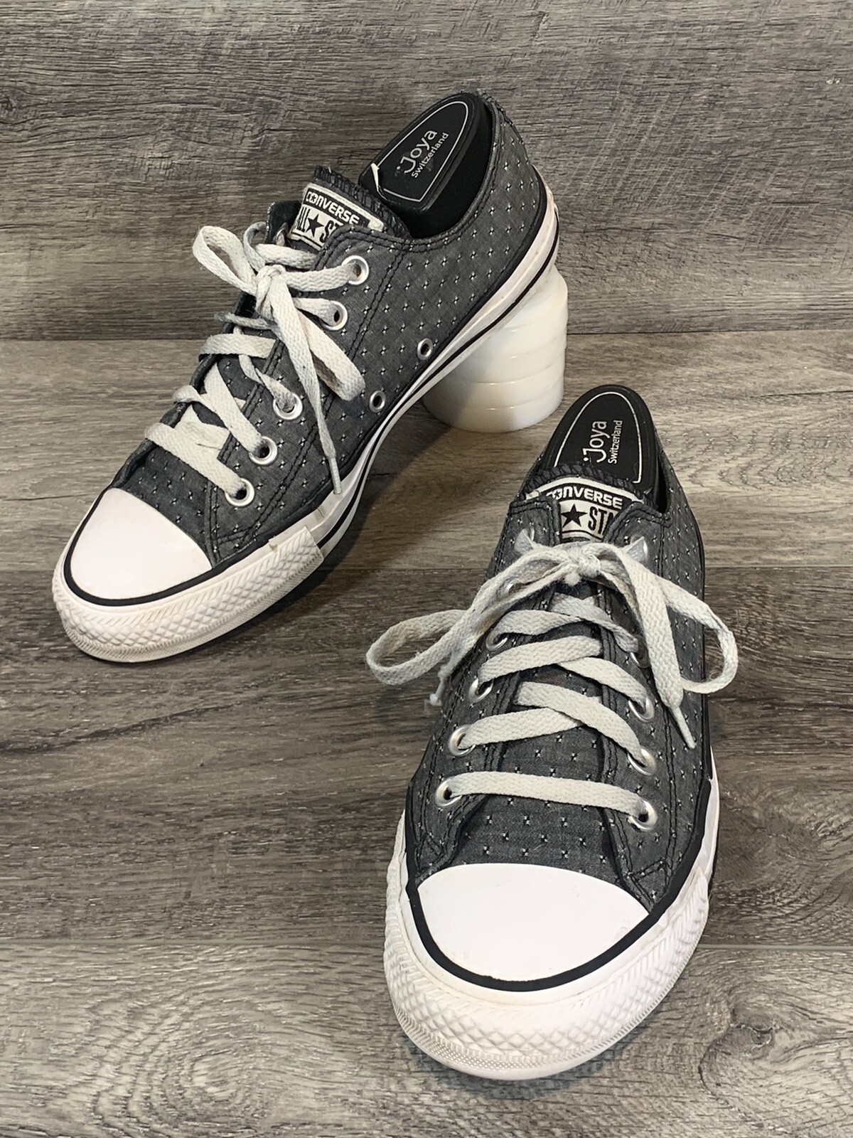 CONVERSE All Star Low Top Sneakers Unisex Gray White Womens 8 Mens 6-image