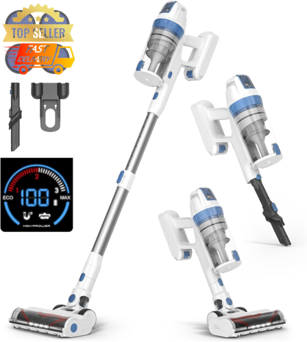 Cordless Vacuum Cleaner 38KPA 450W Stick Hoover LED Pet Hair Carpet Hardwood - Picture 11 of 12