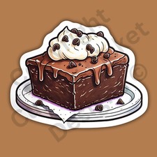 Chocolate Fudge Brownie Dessert Food Delicious 3" Vinyl Sticker