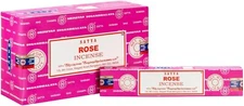 Satya Sai Baba Nag Champa - Rose Incense Sticks Box of 12 Boxes 15 Grams Each.