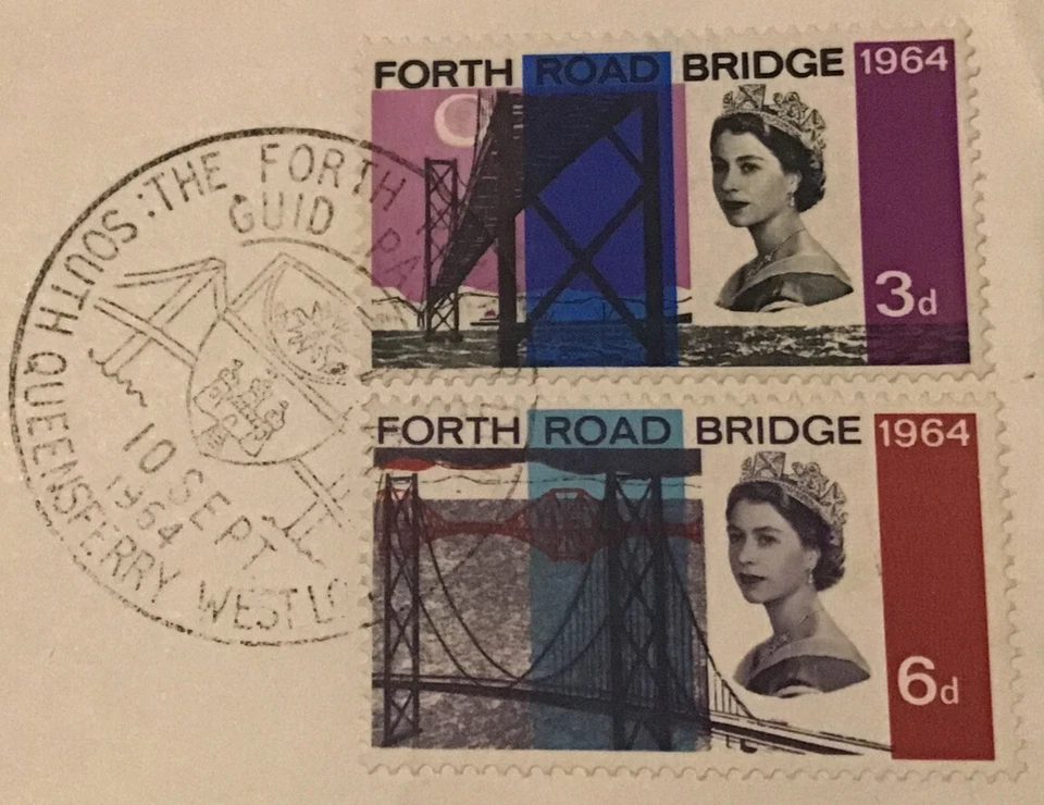 GB QEII 1964 Forth Road Bridge Ord FDC South Queensferry SHS Typed Add Cat £40 - Image 2 of 3