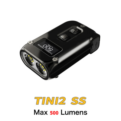 NiteCore TINI2 SS Stainless Steel 500 Lumens USB-C Rechargeable Keychain Light