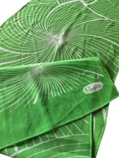 Vtg 100 Silk PAOLI 1960's Geometric Bright Green Chic Scarf 43" Mid Century