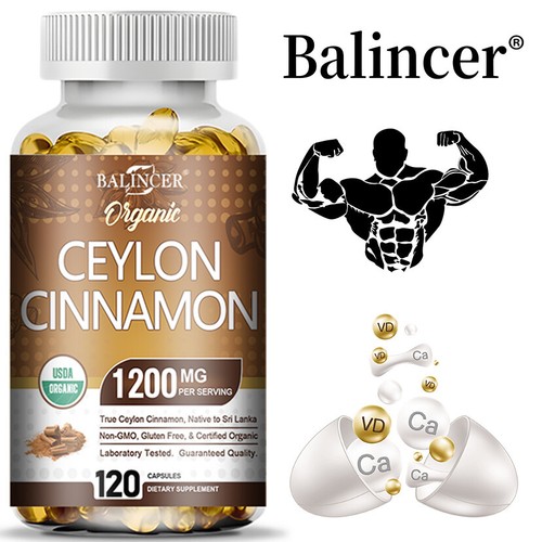 Cannelle De Ceylan Bio 1200 Mg - 120 Gélules - Régulateur De Glycémie & Antioxydant - Marque Bcuelov