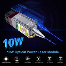 450nm 10w Laser Module W/air Assistance Support Laser Engraving Machine DIY ,12V