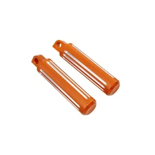 4.5" Orange Rider Passenger Footpegs for Harley 84-17 Dyna Softail w/Male Mount