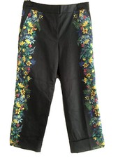 J.Crew Pants Women's Size 6 Green Wide Leg Floral Print Crop Cuffed Boho