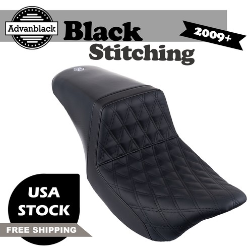 Advanblack Assault Seat Black Stitching Fits 2009+ Harley Electra Road Street - Foto 8 di 8
