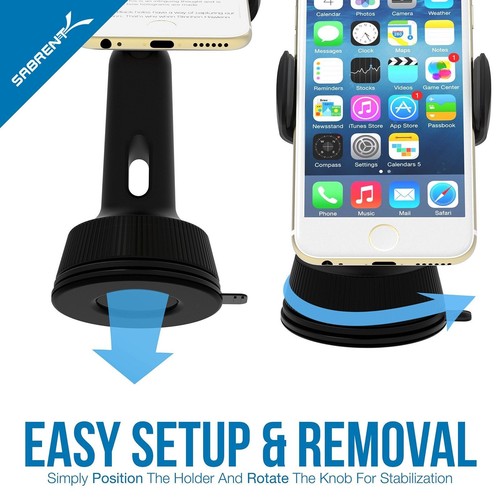 Universal Car Windshield / Dash Mount Holder For iPhone 6 Plus 5S 5 Samsung - Picture 6 of 7