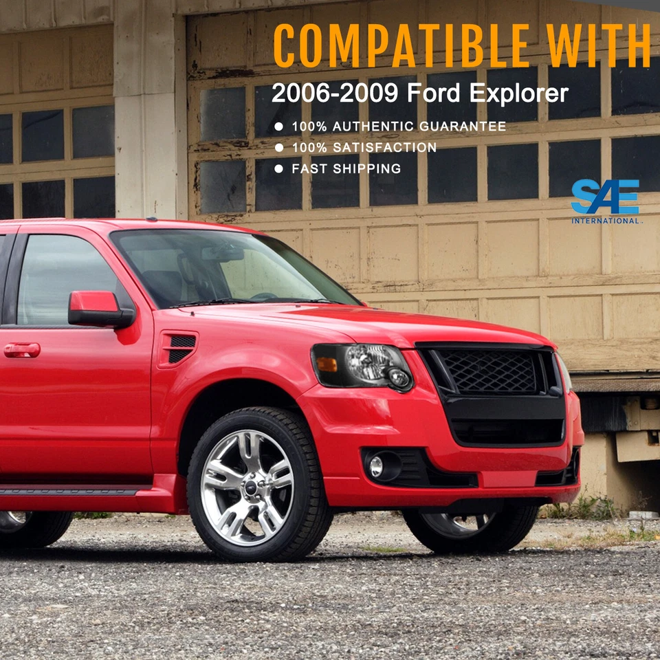 Par de faros esquineros ámbar carcasa negra para Ford Explorer 2006-2010  Foto 3 de 4