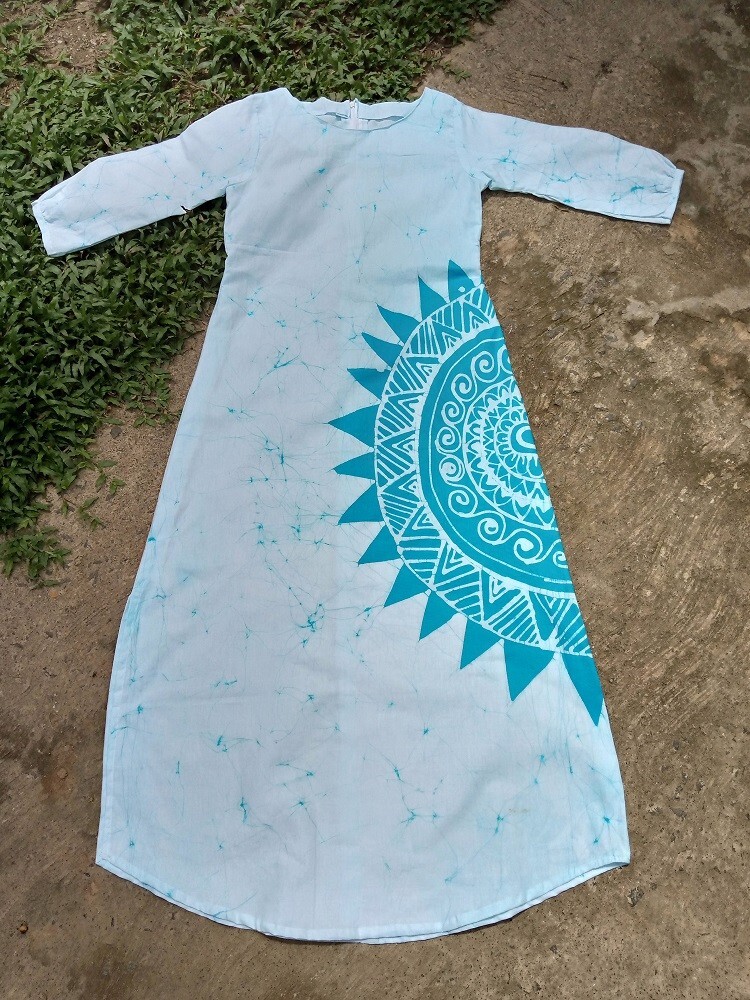 Women's Fashion Long Dress Batik Handmade Cotton Summer Casual