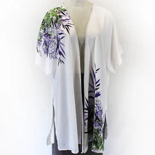 Citron Plus Clothing Japanese Art Lavender Bamboo Blouse Tops Kimono 1X