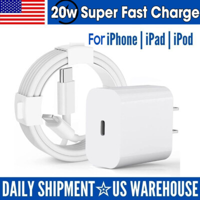 20W Super Fast Wall Charger & Cable Type C For iPhone 7/8/11/12/13/14 Pro XR X