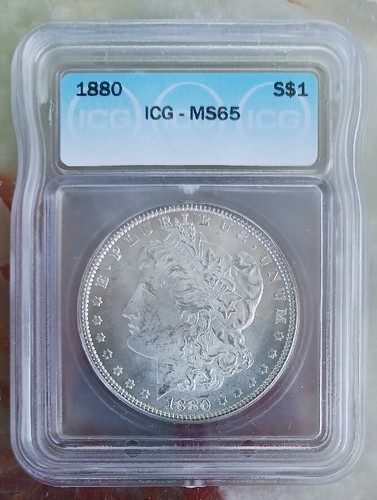 1880 ICG MS65 $1 Morgan Silver Dollar.  LOW SHIPPING!!