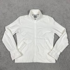 VINTAGE Nike ACG Jacket Youth Girls Medium White Fleece Full Zip Y2K Gorpcore