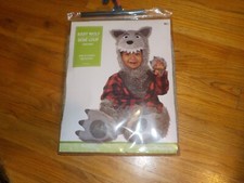 Baby Wolf Halloween Costume Infant 18-24 Months Jumpsuit, Hood  2 Booties  NEW